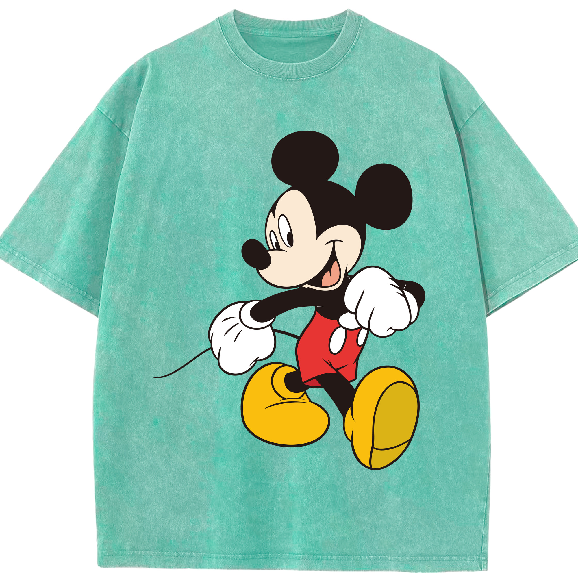 （画像用） ミッキーマウス Mickey Mouse 綿100% ヴィンテージ風 半袖Tシャツ（フロントプリント）